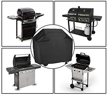 BBQ Cover Waterproof BBQ Gas Grill Cover Black Barbecue Cover UCARE Large 210D Outdoor Gas Charcoal Barbecue Gill Protector cover of Weber Brinkmann Char Broil Black (L 57 * 24 * 46in) - Image 3