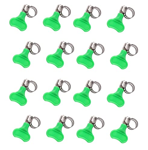 Image of BATH GURU Stainless Steel Hand Adjustable Worm Gear Key Type Hose Clamps 1 Inch Gas Water Tap Garden Pipe Clamp Clips for Plumbing Mechanical & Multi Uses (Pack Of 16, 1 Inch)