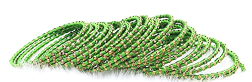 Image of Swara Creations Multicolored Metal bangles /kada Set wrapped in Silk Thread & golden dots for Women & Girls (24 Pcs)