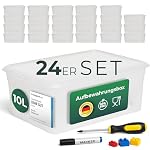 Novaliv – Novaliv 24x Aufbewahrungsbox mit Deckel 10l Stapelbox Plasti