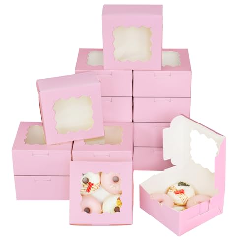 Bakepacker Lavender Cookie Boxes With Window 6x6x3 inches 60pcs