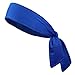 Headbands Tie on Headband for Women Men Running Athletic Hair Head Band Elastic Sports Sweat Basketball Sweatband Stetchy Yoga Workout Sweatbands Adjustable Non-Slip Moisture Wicking (blue)