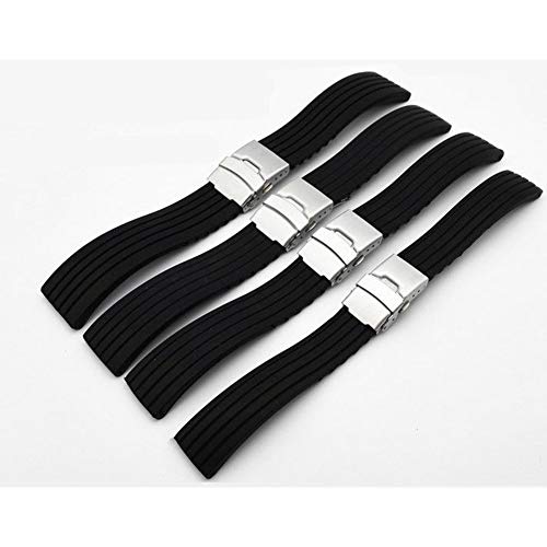 DNelo 18/20/22 / 24mm Hombres Mujeres Correas Reloj de Silicona Repuesto para Bandas de Pulsera Reloj - 22Mm