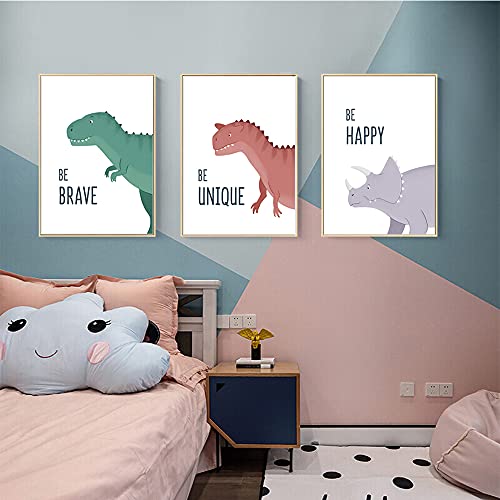 WDDT Affiches d’Art Dinosaure, 6 Affiche Animal Chambre d'enfant, Posters Décoratifs Animaux, Impression Artistique Aquarelle Dinosaures, Poster Dino pour Garçons Filles Bébé, Tableau Chambre Enfant