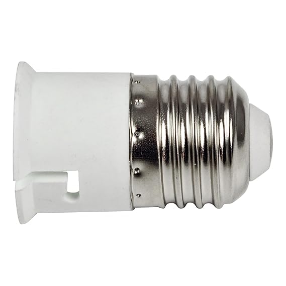 Image of GreyWings E27 to B22 Converter Adapter for LED & CFL Bulbs, White Plastic Lamp Holder Base, Screw to Pin Converter, Pack of 4