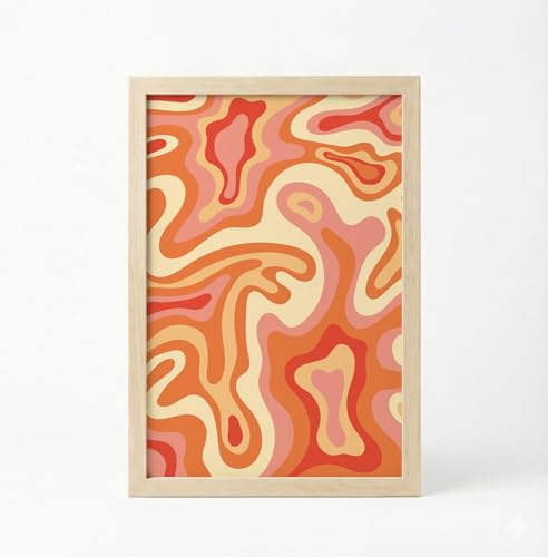 Image of BLINKART Liquid Swirl Aesthetic Modern Art Walls With Frame | Natural Wood Texture | Living Room Bedroom Office Wall Decoration | Poster Home Decor Frames Wall Bedroom | 12x8 Inches (D75)