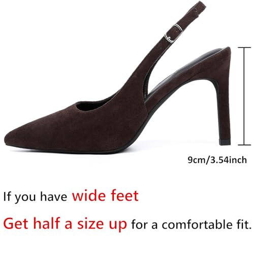 Susanny Women's Slingback High Heels Stiletto Pointed Closed Toe Kitten Sexy Heeled Pumps Ankle Stray Casual Elegant Wedding Brida Party Office Dressy Shoes2