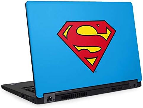 Skinit Decal Laptop Skin Compatible with Latitude 5490 - Officially Licensed DC Comics Superman Logo Background Pattern Design