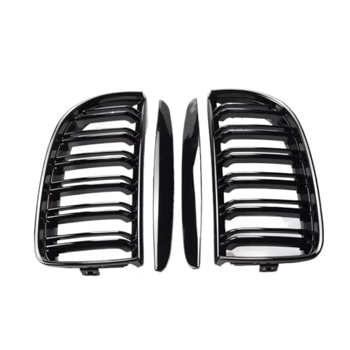 Grille de capot voiture noir brillant style haricot double ligne pour BMW E90 E91