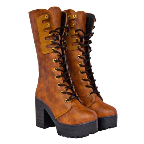 DREAMSAFE Store Womens Fashion Wedge Boots Side Zipper Lace-up Combat Booties Round Toe Platform Shoes (Brown, 5) (B0BG8H4Q5D) Amazon Price History, Amazon Price Tracker