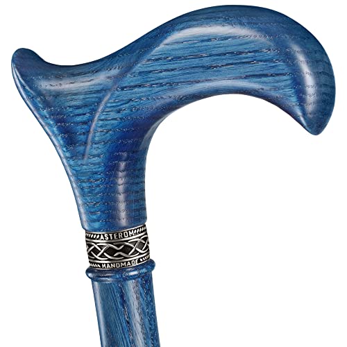 Asterom Walking Cane - Fancy Canes for Men & Women - Handmade, Stylish, Fashionable - Wooden Walking Canes, Cool Walking Sticks (Indigo, 36 Inch) - Thumbnail 2
