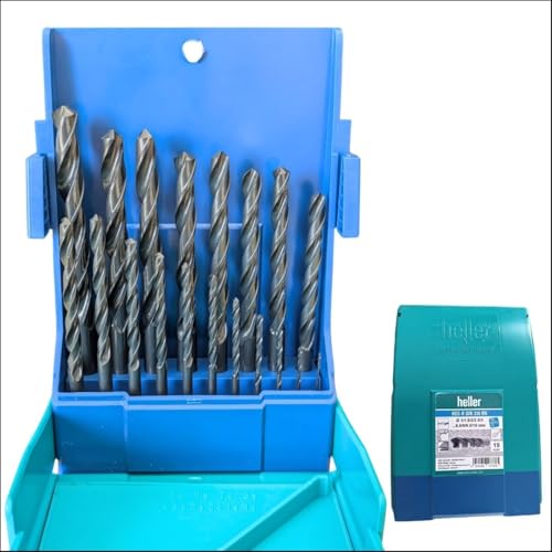 Genérico Juego de 19 brocas helicoidales estándar HSSR de 1 a 10 mm – Brocas para metal, aluminio, madera y cobre – Juego de brocas DIN 338 (HSS R