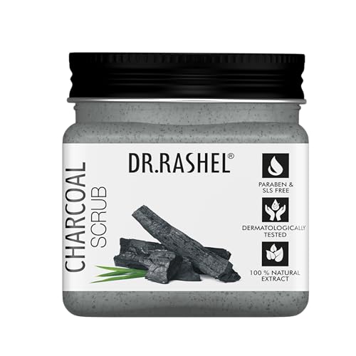 Image of DR.RASHEL Charcoal Skincare Kit | Scrub, Gel, Cream, Face Pack | With Activated Charcoal | Deep Cleansing | Detox & Oil Control | 4-in-1 Set
