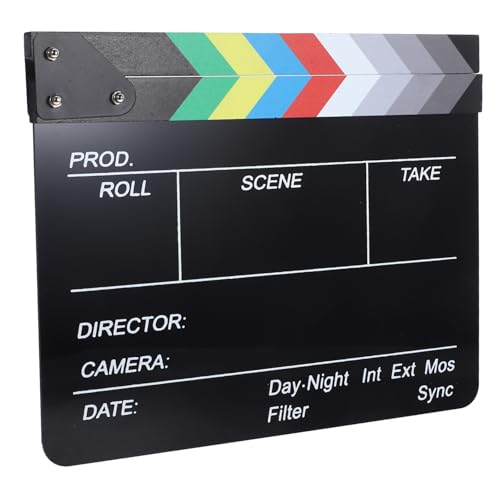 MOTHNUR Tablero Claqueta Acrílico Resistente para Portátil y Ligero para de Película Decoración Cinematográfica para de Fotografía y Montaje de