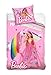 Barbie Bettbezug Set mit Kissenbezug 135x200 + 80x80 cm Baumwolle
