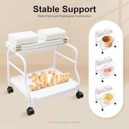 Carrito portátil para spa de pies con ruedas silenciosas miniatura 3