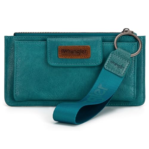 Image of Montana West X Wrangler Wallet for Women Ladies Female Card Cases & Money Organizers Wristlet with Wallet Large Clutch with Coin Purse Smooth Zipper and Rfid Lining