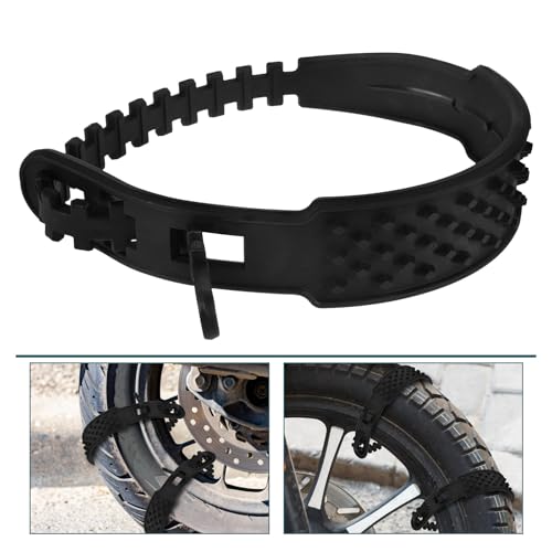 Cadenas de nylon PLAFOPE negras antideslizantes para neumáticos de motocicleta, 4 piezas 7
