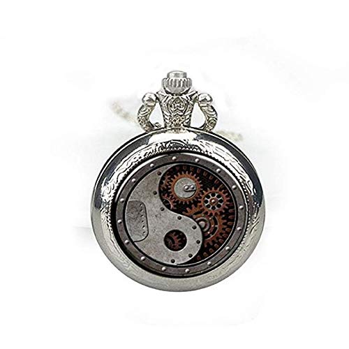 Reloj de bolsillo Yin Yang y Yang de Steam, reloj de bolsillo Yin Yang y Yang con colgante Cover