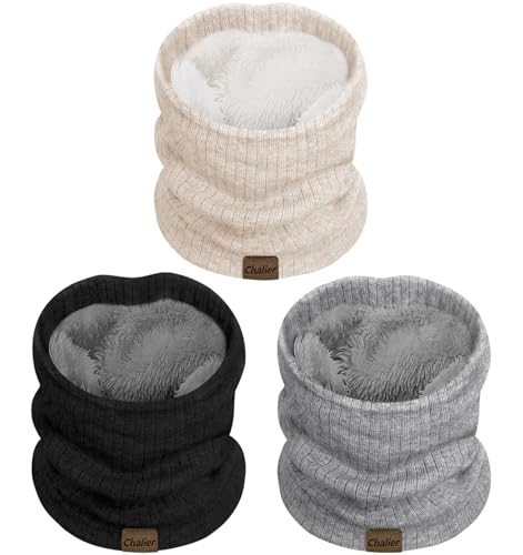 3 Pack Neck Warmer for Women Cold Weather Knit...