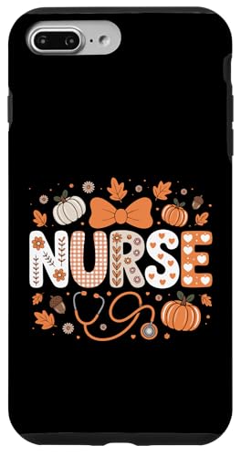 秋 かぼちゃ 看護師 聴診器 ハッピー 秋 yall 女性 看護師 スマホケース iPhone 7 Plus/8 Plus 用
