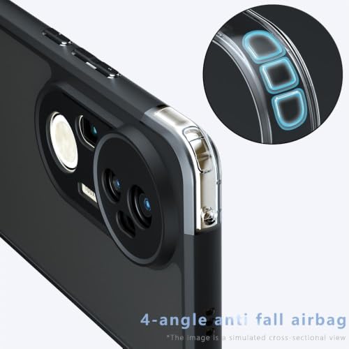 Image of Phone Case for Vivo T4 Ultra 5G, Matte PC+TPU Back Cover, Air Bag Corner Protection, Anti-Fingerprint, Micro Arc Edge, Never Turns Yellow, Camera Lens Guard, Black