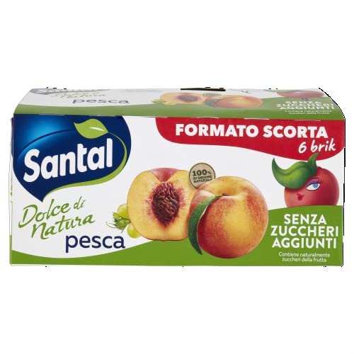 Santàl Dolce di Natura, Succo di Pesca, Senza Zuccheri Aggiunti, 6x200ml