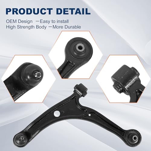 Image of KUIPERAUTO 8PCS Front Suspension kit Lower Control Arm and Ball Joints Compatible with 2001-2006 Acura MDX Compatible with 2003-2008 Honda Pilot