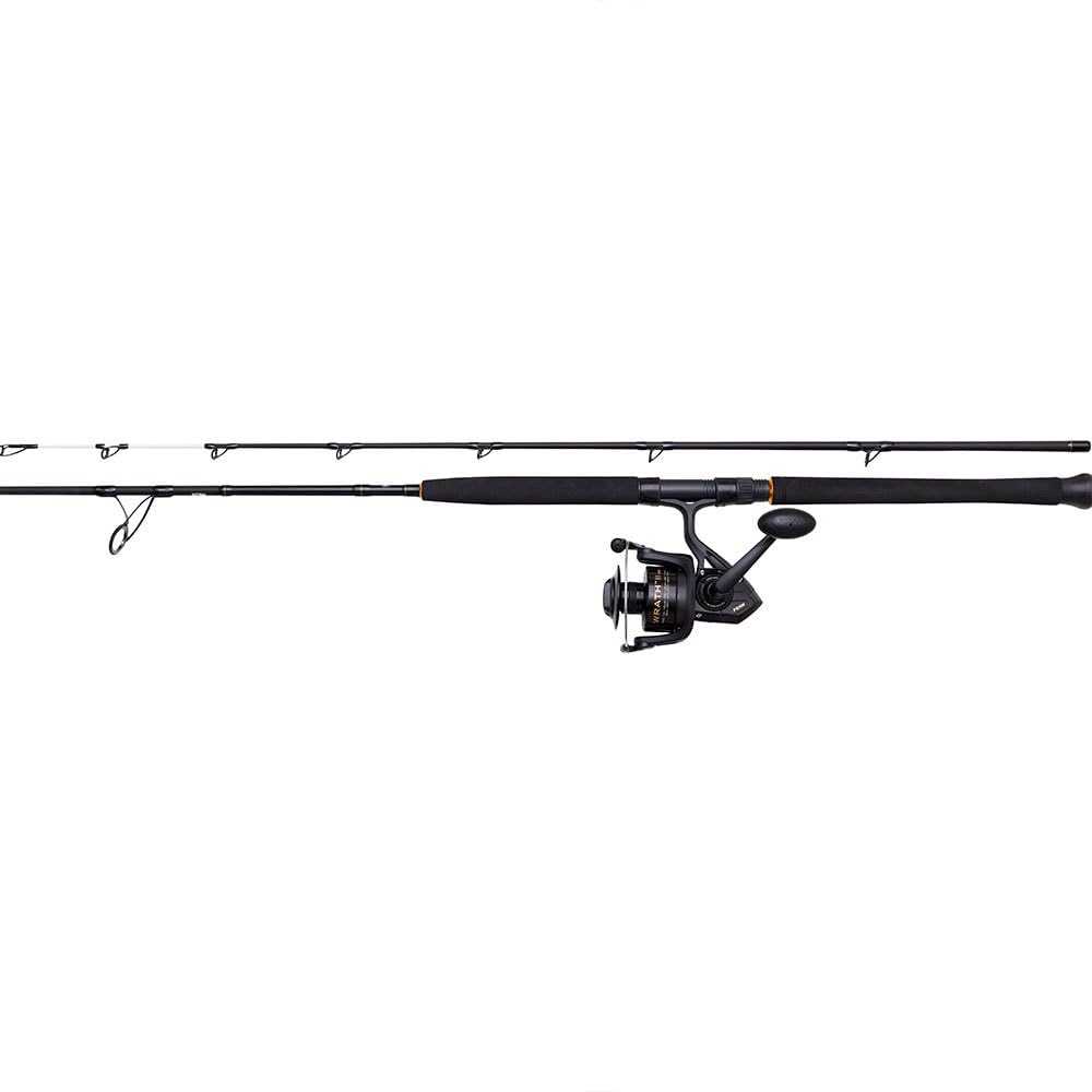 PENN Wrath II Boat Spinning Combo, Boat Fishing Rod and Reel Combo, Sea - Boat Fishing, Perfect Rod to Catch a Wide Range of Saltwater Species, Cod, Pollock, Seabass, Halibut, Black, 2.13m |20-30lb