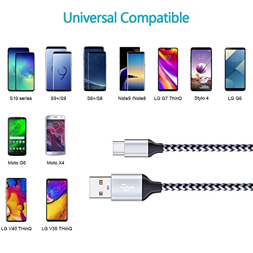 C Charger Cable Fast Charging 5Pack 6Ft Type Usb C Cords Phone Charger For Android Samsung Galaxy S21 S20 Ultra S10E S10 S8 S9 Plus Note 20 10 9 8 A01 A51 A20 A50 A11 Lg K51 K92 G8 V60 Moto X4 Z3 G9 #TOP6