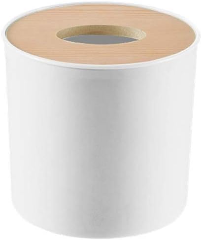 Miniatura 9 de Caja de pañuelos con funda extraíble, cubierta de tejido de madera moderna, soporte de caja de pañuelos de plástico, organizador de almacenamiento