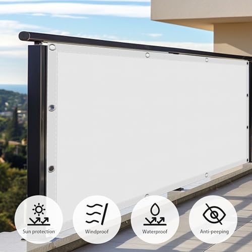 Voile d'ombrage imperméable blanc protégeant des UV pour terrasse