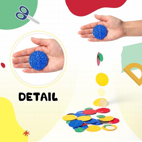 Image of Outus 5 Pieces Colorful Circle Garland Banner Hanging Paper Dot Decorations for Classroom, Birthday Party, Baby Shower, Wedding Backdrop & Photo Booth Graduation Decor(Classic Color)
