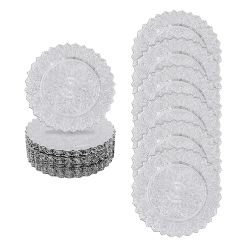 Platos Cargadores Redondos Plata 13 Pulg x50 Vintage miniatura 1