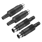 MECCANIXITY 4 Pcs S-Video DIN Mini Male Socket 7 Pin Signal Transmission Mini Din Plug for TV DVD Computer Player(PS/2 Plug)