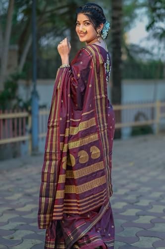Image of SGF11 Women's Kanjivaram Pure Soft Silk Saree For Women Pure Golden Zari With Blouse Piece