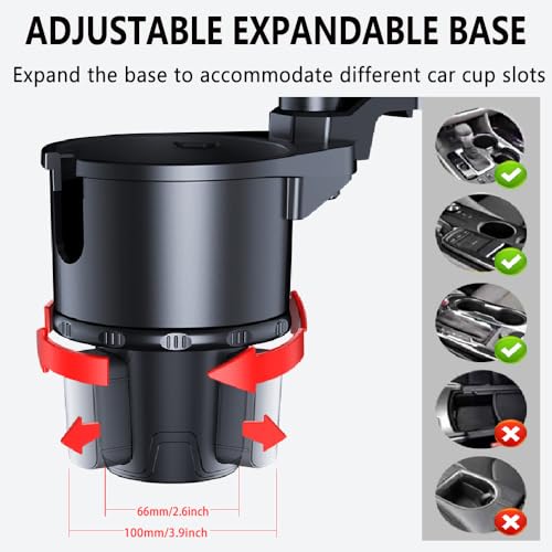 Portavasos ajustable 4 en 1 para auto con bandeja giratoria 360° miniatura 3