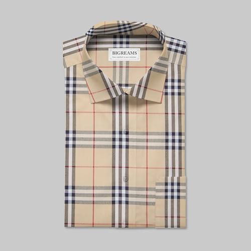 Image of BIGREAMS Unstitched Yarn Dyed Cotton Poly Checkered Shirt Fabric - 58 inch Wide, Soft & Breathable Material for Men /Women - Ideal for Casual & Formal Wear