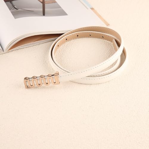 Waist Cinch Belt PU Thin Waistband Gift Zinc Alloy Buckle Waist Belt Women Ladies(black)3