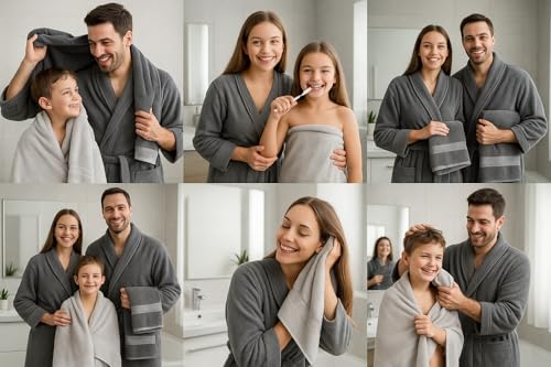 Foto von Betz Premium Handtuch-Set 10-teilig – 100% Baumwolle – Oeko-TEX® Zertifiziert – saugfähig&weich – 470g/m² – Duschtücher, Handtücher, Gästetücher & Waschhandschuhe – Farbe Anthrazit & Silber Grau