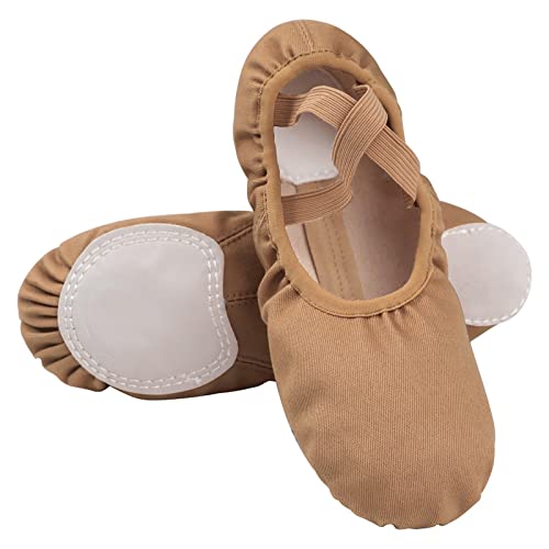 Ballet Slipper Girls Slippers Soft Leather Ballet Shoes Girls Ballet Dance Shoes Slippers for Kids Toddler,SHhg894064955-Brown-41 EU