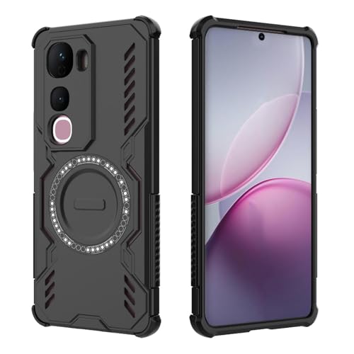 Image of Back Cover Case for Vivo Y400 Pro 5G | 360 Protection Mobile Phone Case Mag-Safe | Camera Protection | Vivo Y 400 Pro Back Cover /Vivo Y400 Pro 5+G - Black TPU+PC