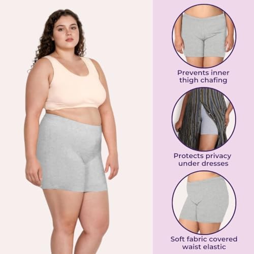 Image of Adira | Under Dress Shots for Women | Plus Size Women Tights Shorts | Soft & Comfy, Knitted Stretchy Fabric | Shorts for Dress | Women Inner Shorts | Plus Size | Pack of 2