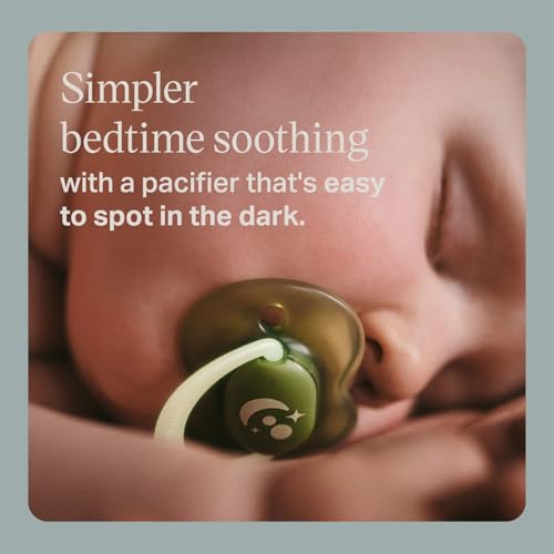 Image of Tommee Tippee NightGlow Pacifiers, 18-36 Months, Glow in the Dark, Symmetrical Nipple, 100% BPA Free Silicone, Dishwasher and Sterilizer Safe, Twilight Tones, Pack of 4