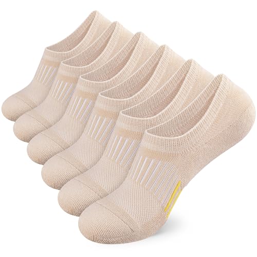 Airacker No Show Socks Womens Athletic Cushioned Low Cut Sports Running Ankle Socks for Women 6 Pairs
