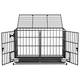 Katrawu 42' Heavy Duty Dog Cage Metal Kennel for XL Large Dog/2 Dogs,Escape Proof Dog Crate Indoor...