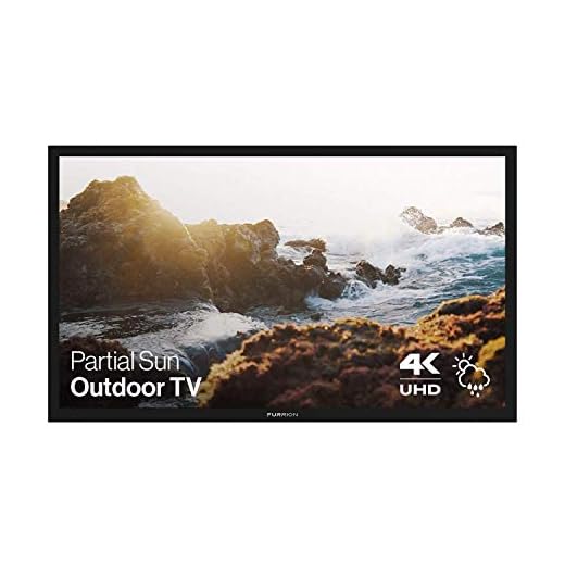Furrion Aurora - Partial Sun Series 65-Inch Weatherproof 4K Ultra-High Definition LED Outdoor Television with Auto-Brightness Control for Outdoor Entertainment - FDUP65CBR