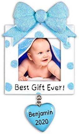 Personalized Babys First Christmas Ornament 2022 - My First Christmas Ornament 2022 - Baby Boy Babies 1st Photo Frame Ornament, 1st Christmas Ornament 2022 - Free Customization