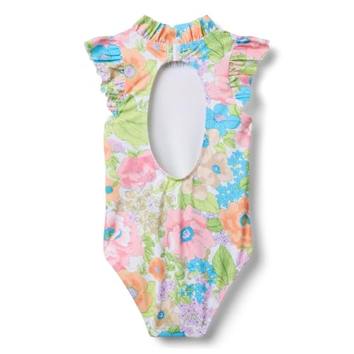 Janie and Jack Girls' Ruffle Neck One-Piece Swim (Toddler/Little Big Kid)2