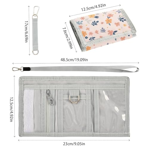 ALAZA Kids Wallets for Boys Girls Toddler Trifold Wallet Children Small Pink Small Flowers with Zipper Coin Pocket3